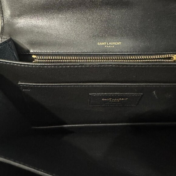 SAINT LAURENT 538791 OSX0J Domino Medium Ultra-Calf Soft Black - Picture 6 of 6